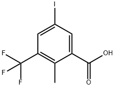 5-碘-2-甲基-3-(三氟甲基)苯甲酸 结构式