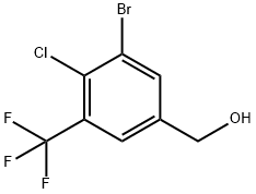 3-Bromo-4-chloro-5-
(trifluoromethyl)benzyl alcohol 结构式