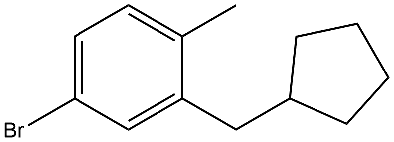 4-Bromo-2-(cyclopentylmethyl)-1-methylbenzene 结构式