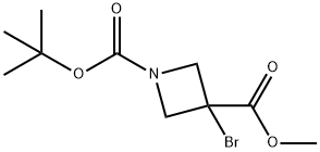 3-甲基3-溴氮杂环丁烷-1,3-二羧酸1-叔丁酯 结构式