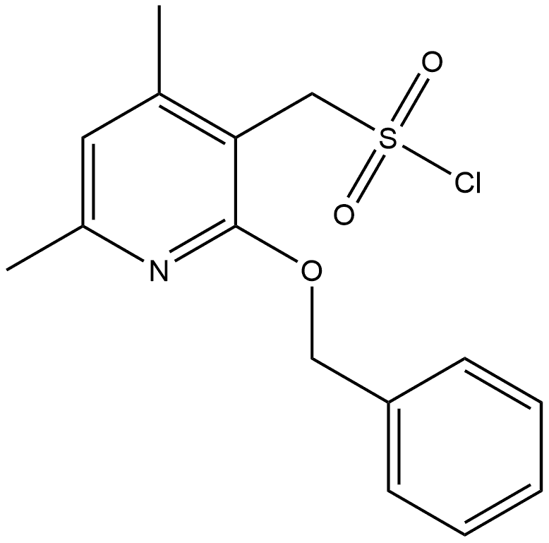 4,6-Dimethyl-2-(phenylmethoxy)-3-pyridinemethanesulfonyl chloride (ACI) 结构式