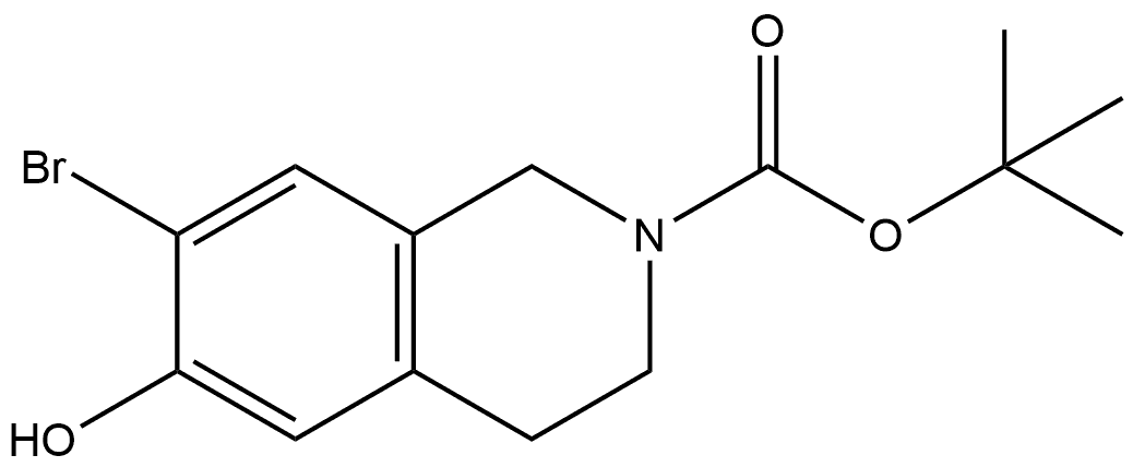 7-溴-6-羟基-3,4-二氢异喹啉-2(1H)-羧酸叔丁酯 结构式