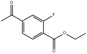 4-乙酰基-2-氟苯甲酸乙酯 结构式