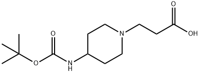 3-[4-[(2-甲基丙-2-基)氧羰基氨基]哌啶-1-基]丙酸 结构式