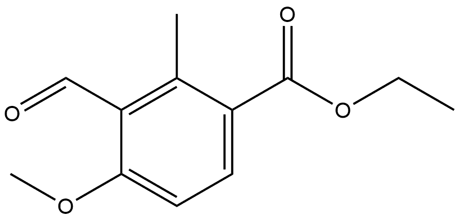 Ethyl 3-formyl-4-methoxy-2-methylbenzoate 结构式