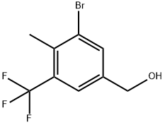 3-Bromo-4-methyl-5-
(trifluoromethyl)benzyl alcohol 结构式