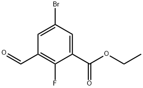 Ethyl 5-bromo-2-fluoro-3-formylbenzoate 结构式