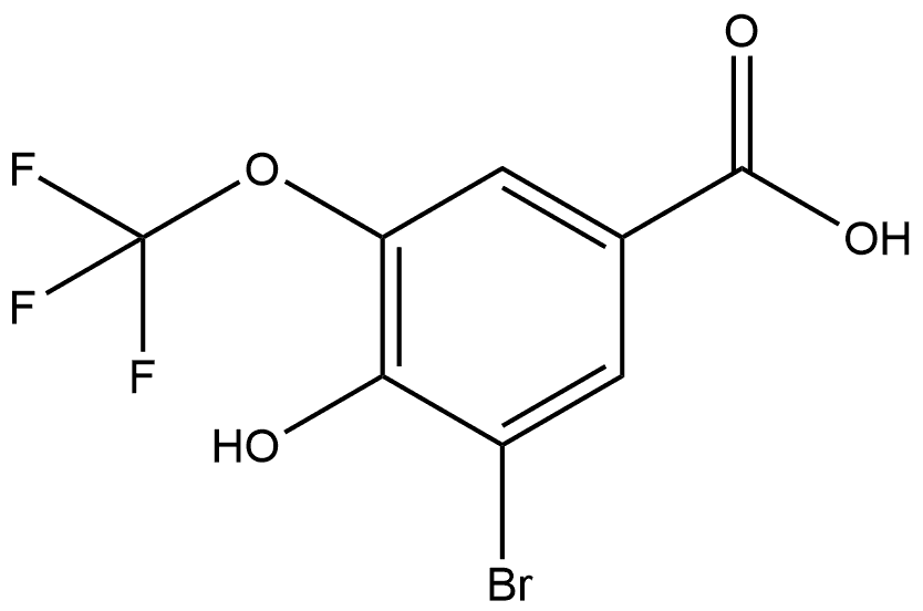 3-Bromo-4-hydroxy-5-(trifluoromethoxy)benzoic acid 结构式