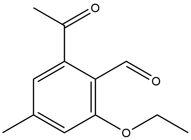 2-Acetyl-6-ethoxy-4-methylbenzaldehyde 结构式