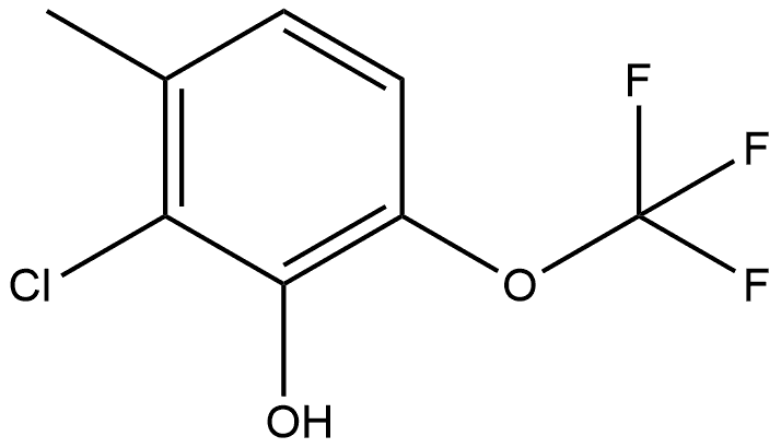 2-Chloro-3-methyl-6-(trifluoromethoxy)phenol 结构式