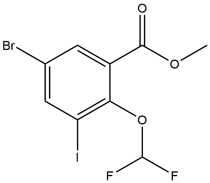 Methyl 5-bromo-2-(difluoromethoxy)-3-iodobenzoate 结构式