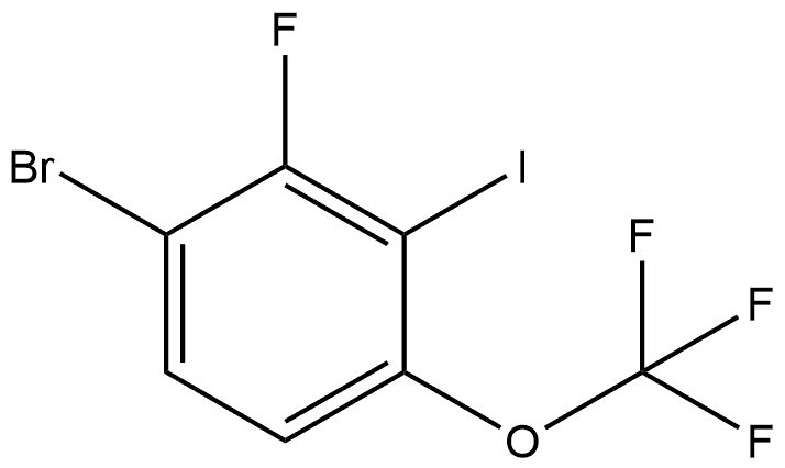 1-Bromo-2-fluoro-3-iodo-4-(trifluoromethoxy)benzene 结构式