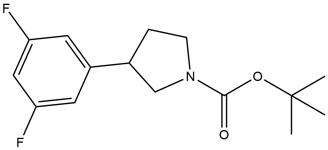 1-BOC-3-(3,5-二氟苯基)吡咯烷 结构式