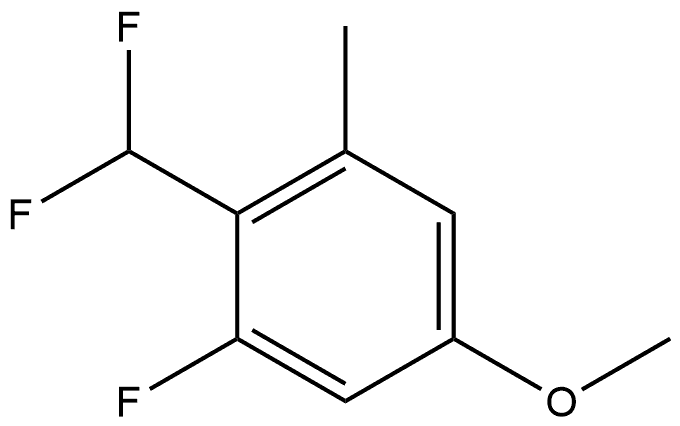 2-(Difluoromethyl)-1-fluoro-5-methoxy-3-methylbenzene 结构式