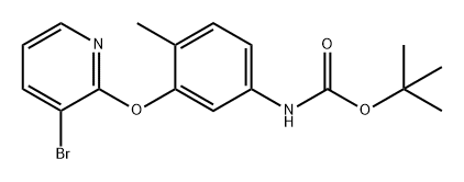 Carbamic acid, N-[3-[(3-bromo-2-pyridinyl)oxy]-4-methylphenyl]-, 1,1-dimethylethyl ester 结构式