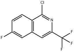 Isoquinoline, 1-chloro-6-fluoro-3-(trifluoromethyl)- 结构式