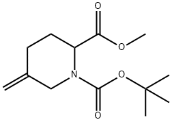 1,2-Piperidinedicarboxylic acid, 5-methylene-, 1-(1,1-dimethylethyl) 2-methyl ester 结构式