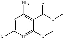 4-氨基-6-氯-2-甲氧基-3-吡啶甲酸甲酯 结构式