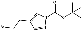 4-(2-溴乙基)-1H-吡唑-1-羧酸叔丁酯 结构式