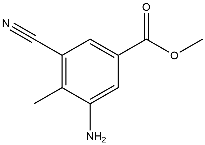 3-氨基-5-氰基-4-甲基苯甲酸甲酯 结构式