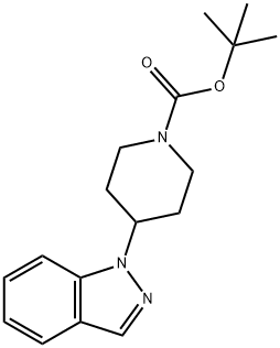 2英文名称:TERT-BUTYL 4-(1H-INDAZOL-1-YL)PIPERIDINE-1-CARBOXYLATE 结构式