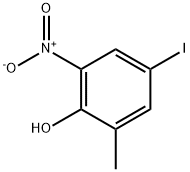 4-碘-2-甲基-6-硝基苯酚 结构式