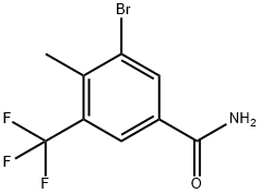 3-Bromo-4-methyl-5-
(trifluoromethyl)benzamide 结构式