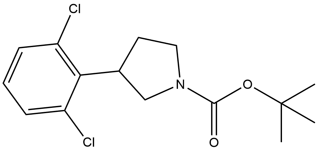 1-BOC-3-(2,6-二氯苯基)吡咯烷 结构式