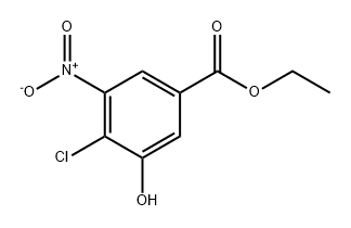 BENZOIC ACID, 4-CHLORO-3-HYDROXY-5-NITRO-, ETHYL ESTER 结构式