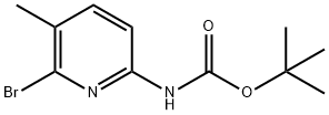 叔丁基(6-溴-5-甲基吡啶-2-基)氨基甲酸酯 结构式