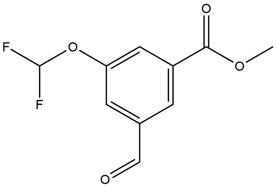 3-(二氟甲氧基)-5-甲酰基苯甲酸甲酯 结构式