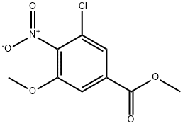 3-氯-5-甲氧基-4-硝基苯甲酸甲酯 结构式