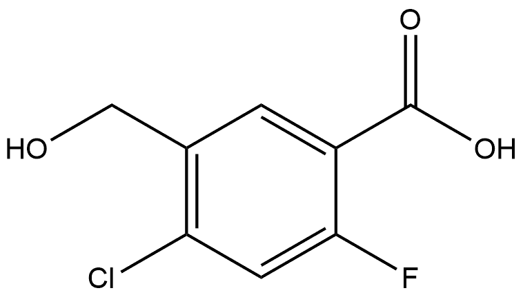 4-氯-2-氟-5-(羟甲基)苯甲酸 结构式