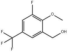 (3-Fluoro-2-methoxy-5-(trifluoromethyl)phenyl)methanol 结构式