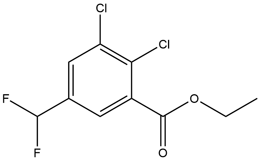 Ethyl 2,3-dichloro-5-(difluoromethyl)benzoate 结构式