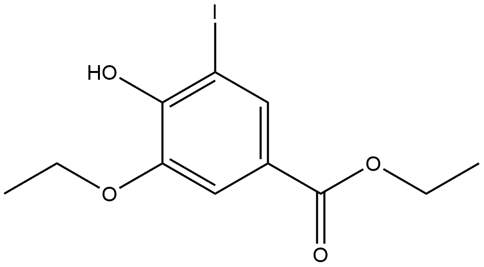 Ethyl 3-ethoxy-4-hydroxy-5-iodobenzoate 结构式