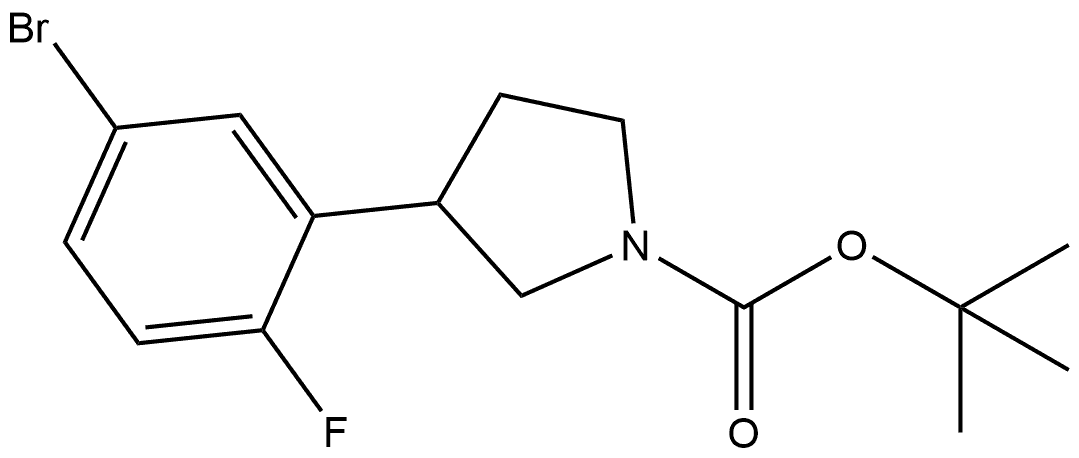 1-BOC-3-(5-溴-2-氟苯基)吡咯烷 结构式