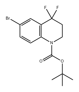 1(2H)-Quinolinecarboxylic acid, 6-bromo-4,4-difluoro-3,4-dihydro-, 1,1-dimethylethyl ester 结构式