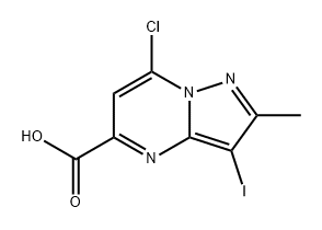 Pyrazolo[1,5-a]pyrimidine-5-carboxylic acid, 7-chloro-3-iodo-2-methyl- 结构式