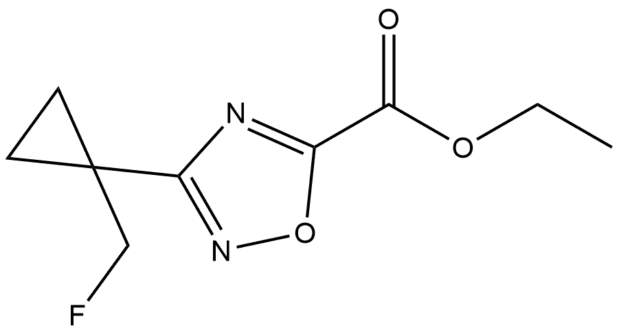 3-(1-(氟甲基)环丙基)-1,2,4-噁二唑-5-羧酸乙酯 结构式