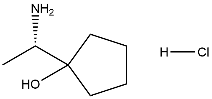 (S)-1-(1-氨基乙基)环戊-1-醇盐酸盐 结构式