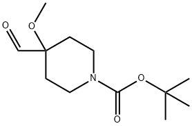 4-甲酰基-4-甲氧基哌啶-1-羧酸叔丁酯 结构式