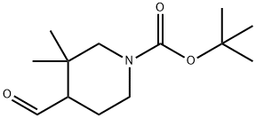 1-BOC-3,3-二甲基哌啶-4-甲醛 结构式