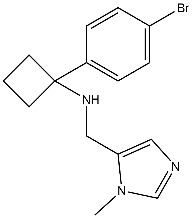 1-(4-溴苯基)-N-((1-甲基-1H-咪唑-5-基)甲基)环丁胺 结构式