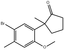 Cyclopentanone, 2-(5-bromo-2-methoxy-4-methylphenyl)-2-methyl- 结构式