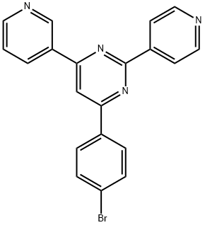 Pyrimidine, 4-(4-bromophenyl)-6-(3-pyridinyl)-2-(4-pyridinyl)- 结构式