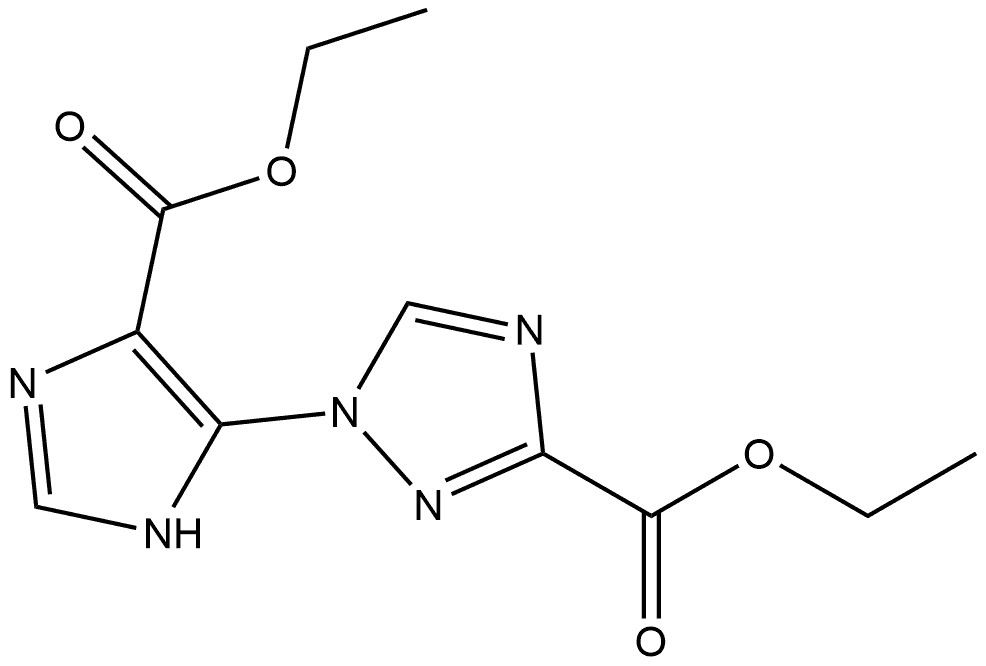 1-(4-(2-乙氧基-2-氧乙基)-1,6-二氢嘧啶-5-基)-1H-1,2,4-三唑-3-羧酸乙酯 结构式