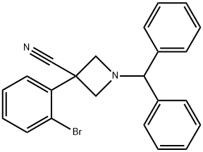 3-Azetidinecarbonitrile, 3-(2-bromophenyl)-1-(diphenylmethyl)- 结构式