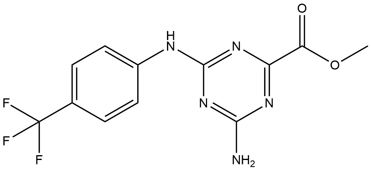 methyl 4-amino-6-((4-(trifluoromethyl)phenyl)amino)-1,3,5-triazine-2-carboxylate 结构式