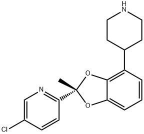 Pyridine, 5-chloro-2-[(2S)-2-methyl-4-(4-piperidinyl)-1,3-benzodioxol-2-yl]- 结构式